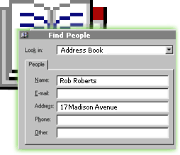 Address Book, Find box