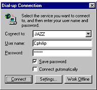 picture of Connection dialog box