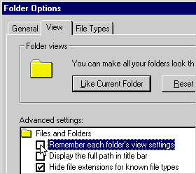 Folder Options box